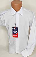 Рубашки для мальчиков с длинным рукавом Sinyor Besni dd-0005 белая приталенная однотонная Турция, стильная
