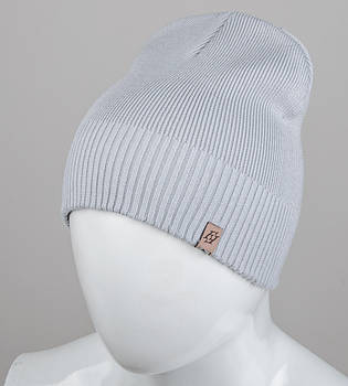 Стильна молодіжна шапка лопатка бавовна (201211), Світло-сірий
