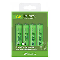 Аккумуляторные батареек (4шт.) GP Rechargeable ReCyko + 2500mAh AA HRM6 Ni-MH, Green