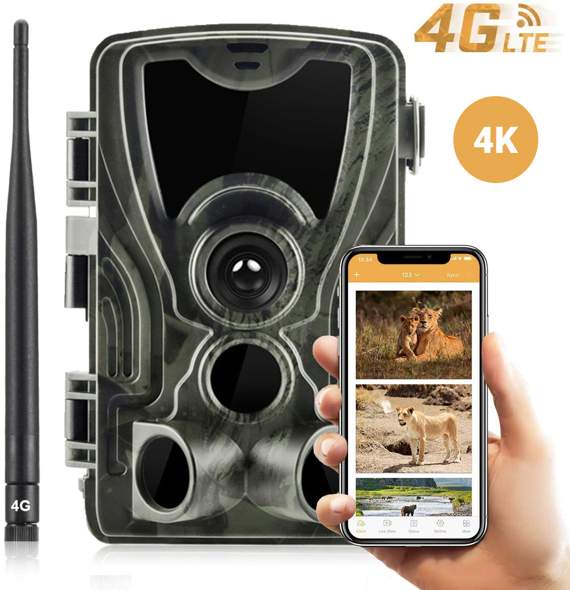 4G / APP Фотопастка, камера для полювання Suntek HC-801Pro, 4K, 30Мп, з live додатком iOS / Android