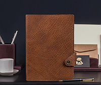 Незвичайний шкіряний щоденник "Планер" на застібці, колір коричневий