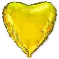 Сердце фольгированное золотое шар металлик 45 см , Flexmetal Испания