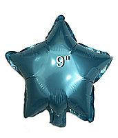 Шар фольгированный звезда бирюза, шарик фольга металлик 22 см