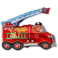 Фольгированный шар фигура, Пожарная машина красная, воздушный шарик Flexmetal Испания 65х50 см