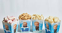 Коробочки стаканчики бумажные для сладостей и попкорна Босс Молокосос 5 штук