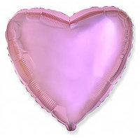 Фольгированное Сердце нежно розовое хром 45 см Китай