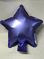 Шар фольгированный Звезда синяя хром, воздушный шарик звезда диаметр 22 см