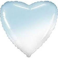 Шар фольгированный сердце градиент голубое 45 см, Flexmetal Испания