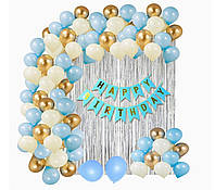 Фотозона для дня рождения голубая лагуна 85 шаров