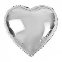 Шар фольгированный сердце серебро 45 см,Flexmetal Испания