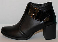 Ботинки черные женские на байке кожаные от производителя модель КС21-507