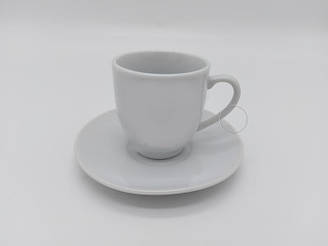 Чашка біла кавова з блюдцем  75мл