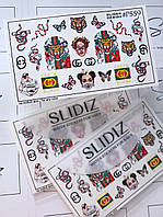 Слайдер-дизайн SLIDIZ водная наклейка для ногтей на любой фон, бренды