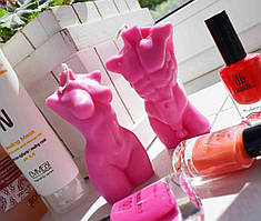 Свічки "Жіночий та Чоловічий Торс". Колір: Рожевий Висота: 10см. Матеріал:Парафін.