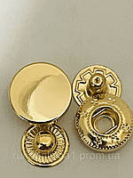 Кнопка гладка золота 20-мм таблетка Кн-00 для встановлення на одяг, взуття, сумки, рюкзаки.