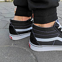 Чорні кеди Vans чоловіки високі демісезон кросівки венси ванси ренси Чорні кеді Vans чолові, фото 5
