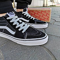 VANS Old Skool HIGH Black / White Кеди Ванс високі Олд Скул унісекс текстиль чорні з білим, фото 3