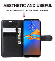 Шкіряний чохол книжка Lichee для Motorola Moto E6S (9 кольорів), фото 4