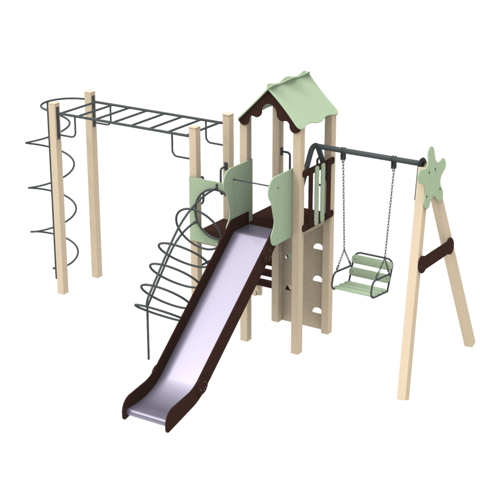 Дитячий комплекс Промінь, висота гірки 1,5 м Kidigo (11624), фото 1