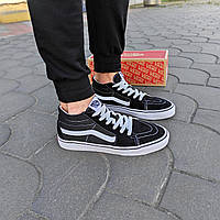 Высокие VANS Black / White кеды мужские демисезон унисекс кроссовки венсы вэнсы черно-белые EUR 42 - (27 cm)