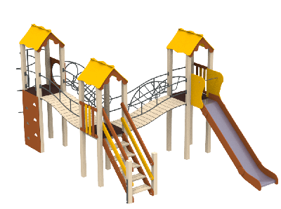 Дитячий комплекс Три мушкетери, висота гірки 1,5 м Kidigo (11264)