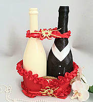 Весільний кошик для шампанського червоний