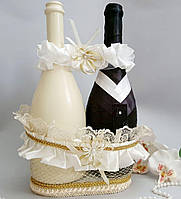 Весільний кошик для шампанського айворі