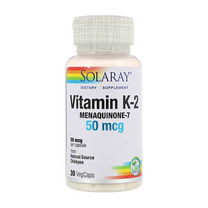 Вітамін К2 Solaray Vitamin K-2 50 mcg (menaquinone-7) 30 veg caps