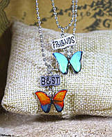 Двойной кулон бабочки для лучших друзей и подруг Best Buds