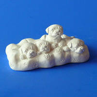 Собачки на Подушке Белый /  4x8x5 см