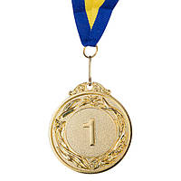 Медаль спортивна з стрічкою d=60 мм 348, 1 місце (золото)