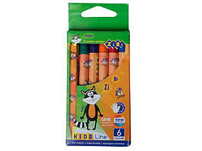 Олівці воскові, 6 кольорів ZB.2480 ТМ ZIBI