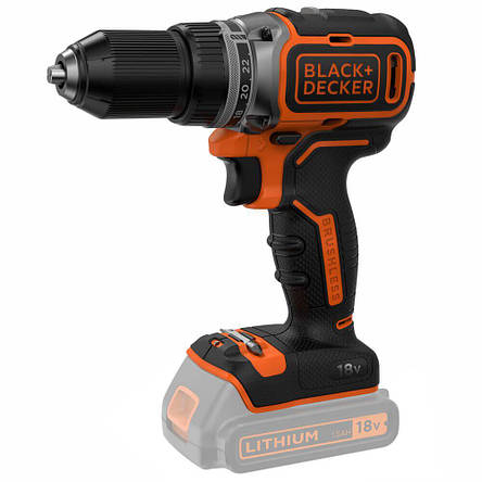 Дриль-шурупокрут акумуляторний безщітковий BLACK+DECKER BL186N, фото 1