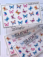 Слайдер-дизайн SLIDIZ водная наклейка для ногтей на любой фон, бабочки
