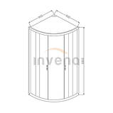 Душова кабіна півкругла 90x90, графітове скло, Invena Vitoria AK-49-197, фото 2