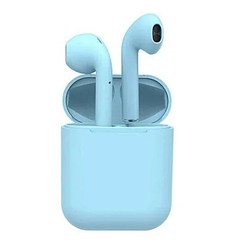 Бездротові навушники з мікрофоном bluetooth навушники в кейсі inPods 12 Macaron Блакитний Soft Touch