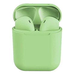 Бездротові навушники з мікрофоном bluetooth навушники в кейсі inPods 12 Macaron Зелений Soft Touch