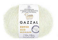 Gazzal SUPER KID MOHAIR (Супер Кид Мохер) № 64414 белый (Пряжа мохер, нитки для вязания)