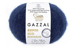 Gazzal SUPER KID MOHAIR (Супер Кід Мохер) № 64417 темний синій (Пряжа мохер, нитки для в'язання)