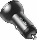 Автомобільний зарядний пристрій Baseus Digital Display Dual USB 4.8 A 24 W grey (CCBX-0G), фото 4