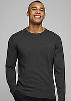 Пуловер JJEBASIC KNIT CREW NECK NOOS 12137190-Dark Grey Melange Jack & Jones S Темно-сірий