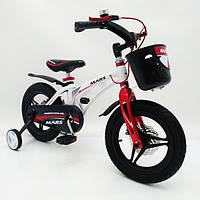 Легкий двухколесный велосипед Mars 14 дюймов для детей от 3 лет Белый