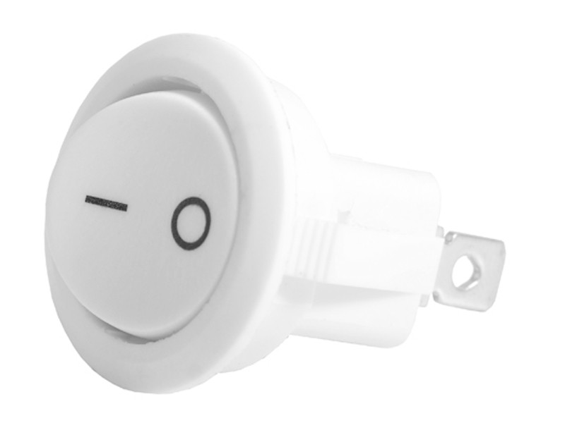 Перемикач круглий ON-OFF 2pin білий (KCD1-101-8), фото 1