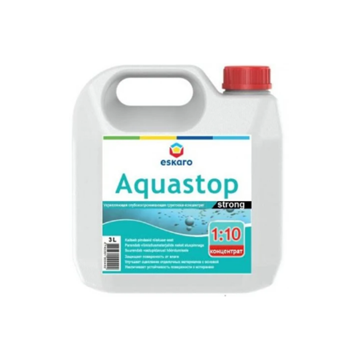 Зміцнююча грунтовка Eskaro Aquastop Strong 3л, фото 1