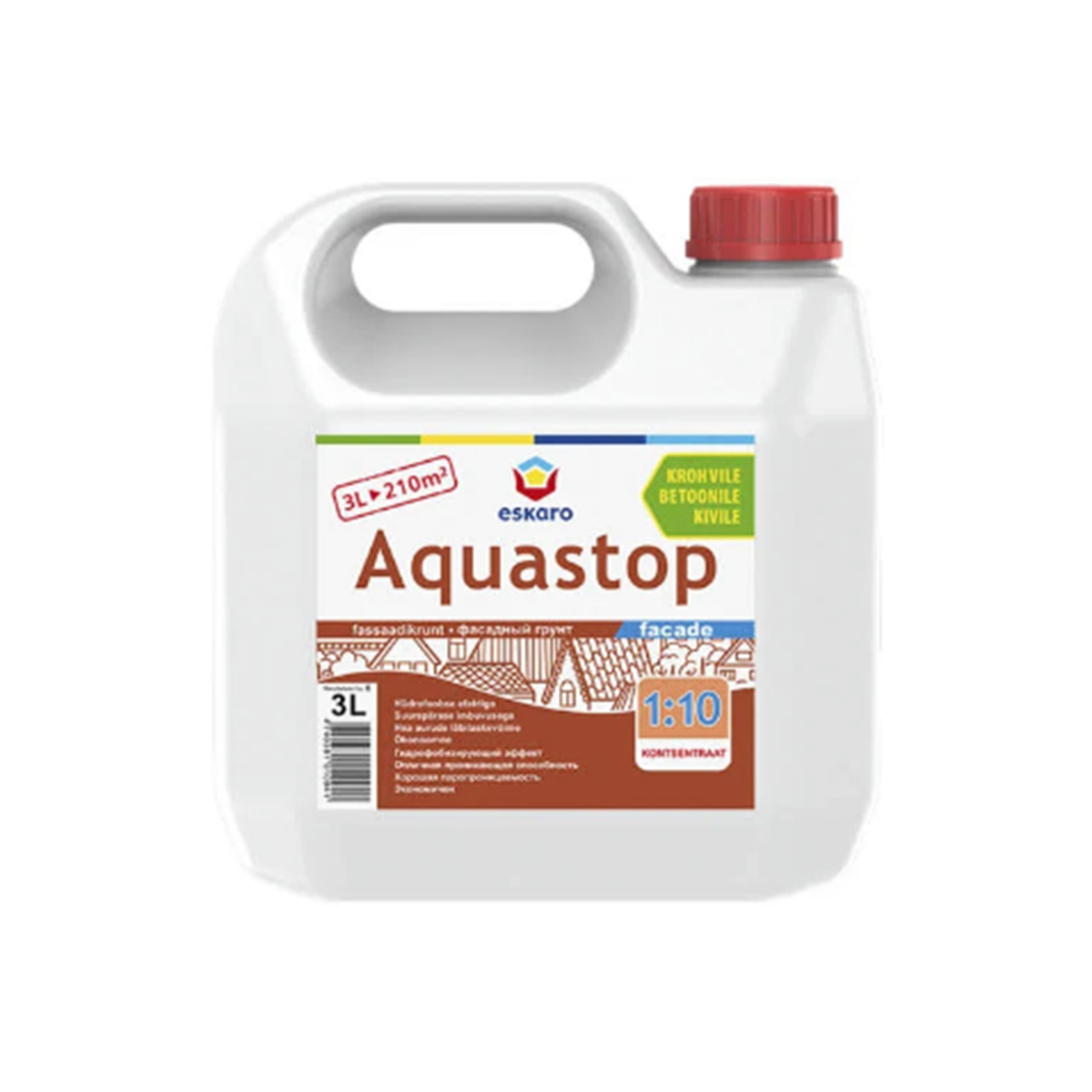Фасадний грунт Aquastop Facade Eskaro 3л, фото 1