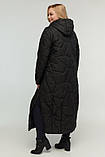 Жіноче видовжене демісезонне пальто-трансформер М-928, розміри 48-68, фото 6