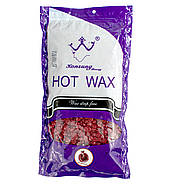 Віск у гранулах  Konsung Hot Wax Beans 1000гр аромат Гранату для депіляції для воскоплаву плівковий віск гранули, фото 3