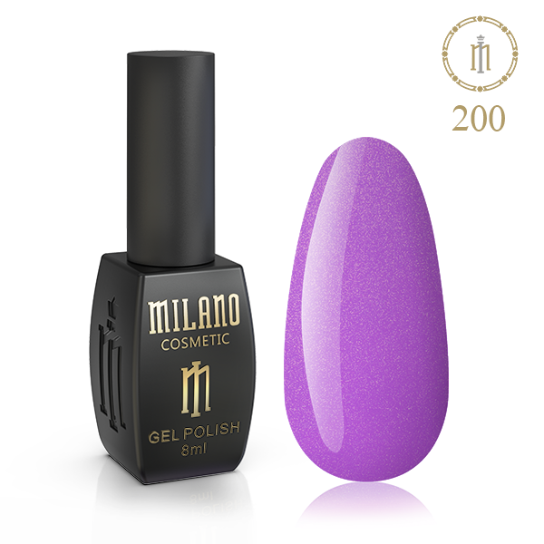 Гель-лак для манікюру нігтів Milano 8 мл No 200 (для коротких нігтів, красивий манікюр)