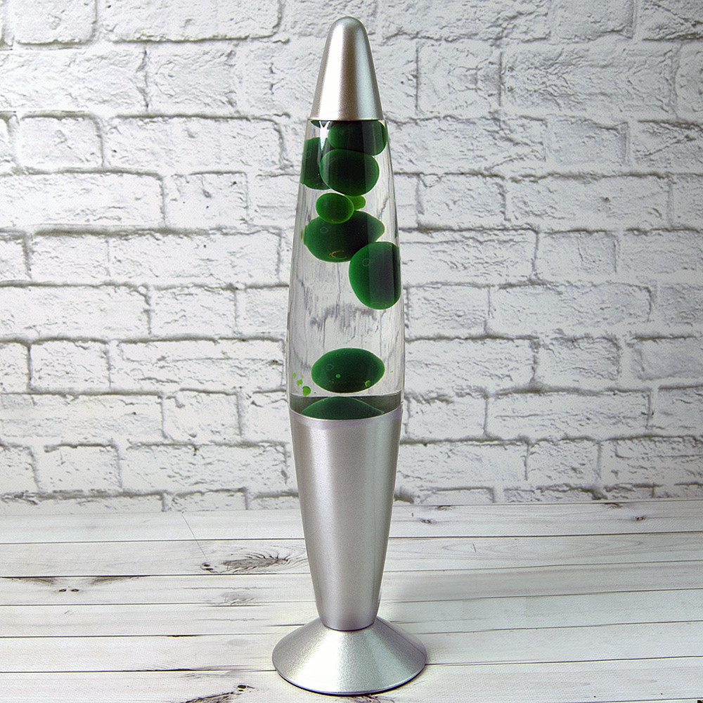 Лава лампа настільна з воском бульбашками Lava Lamp 42 см декоративний світильник нічник з підсвічуванням Зелений
