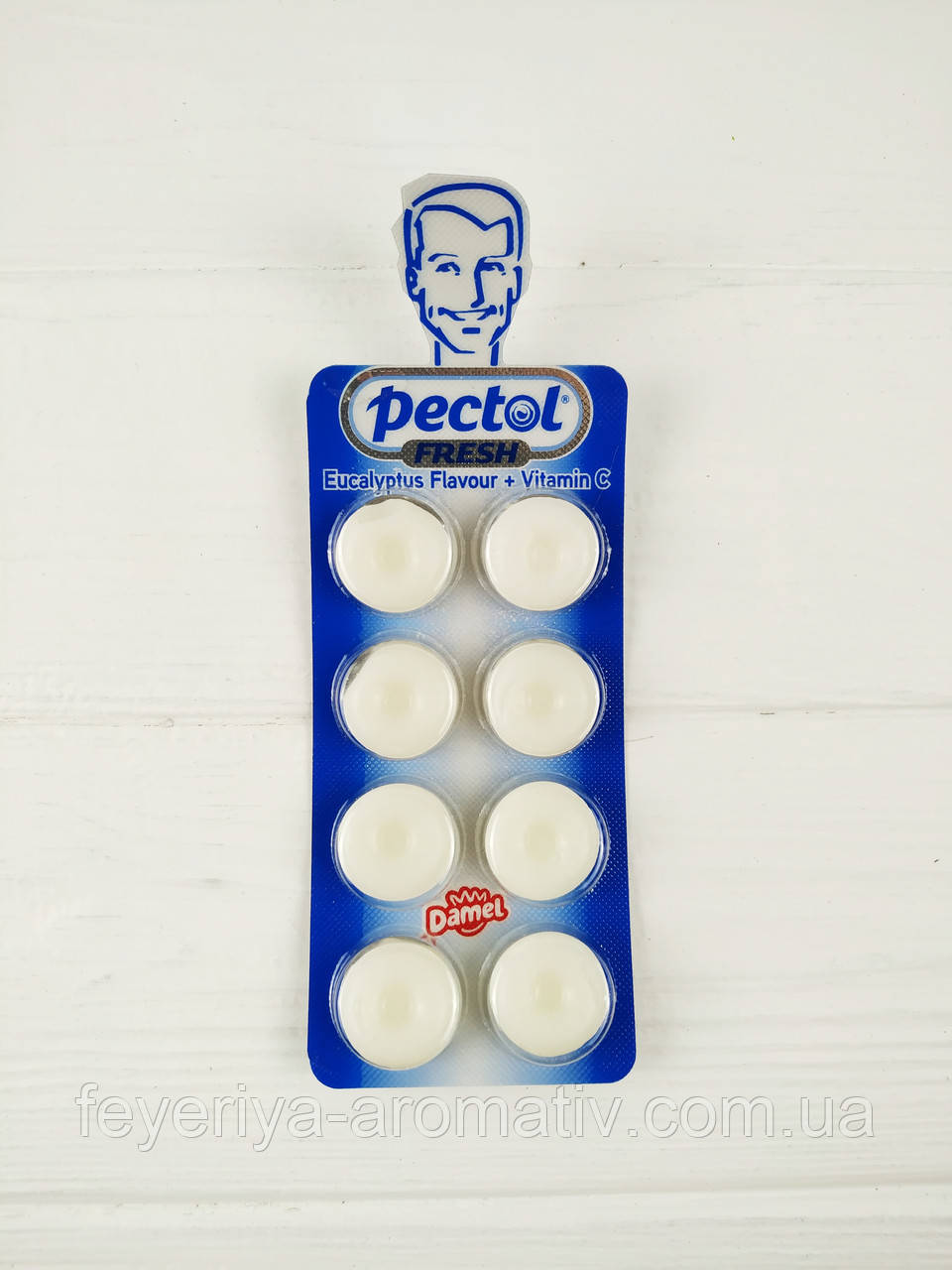 Льодяники з евкаліптом Damel Pectol Eucalyptus Flavour + Vitamin C 20г (Іспанія)